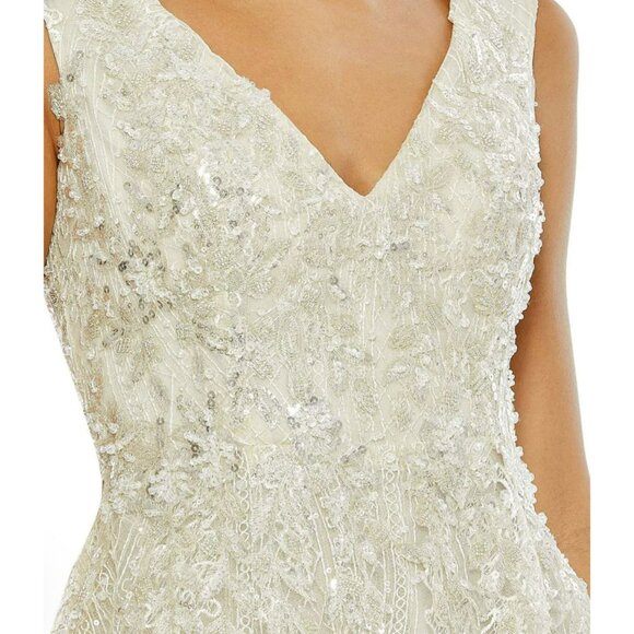 New Mac Duggal Embroidered Sequin Formal Gown Maxi Dress Size 2 - Picture 4 of 10
